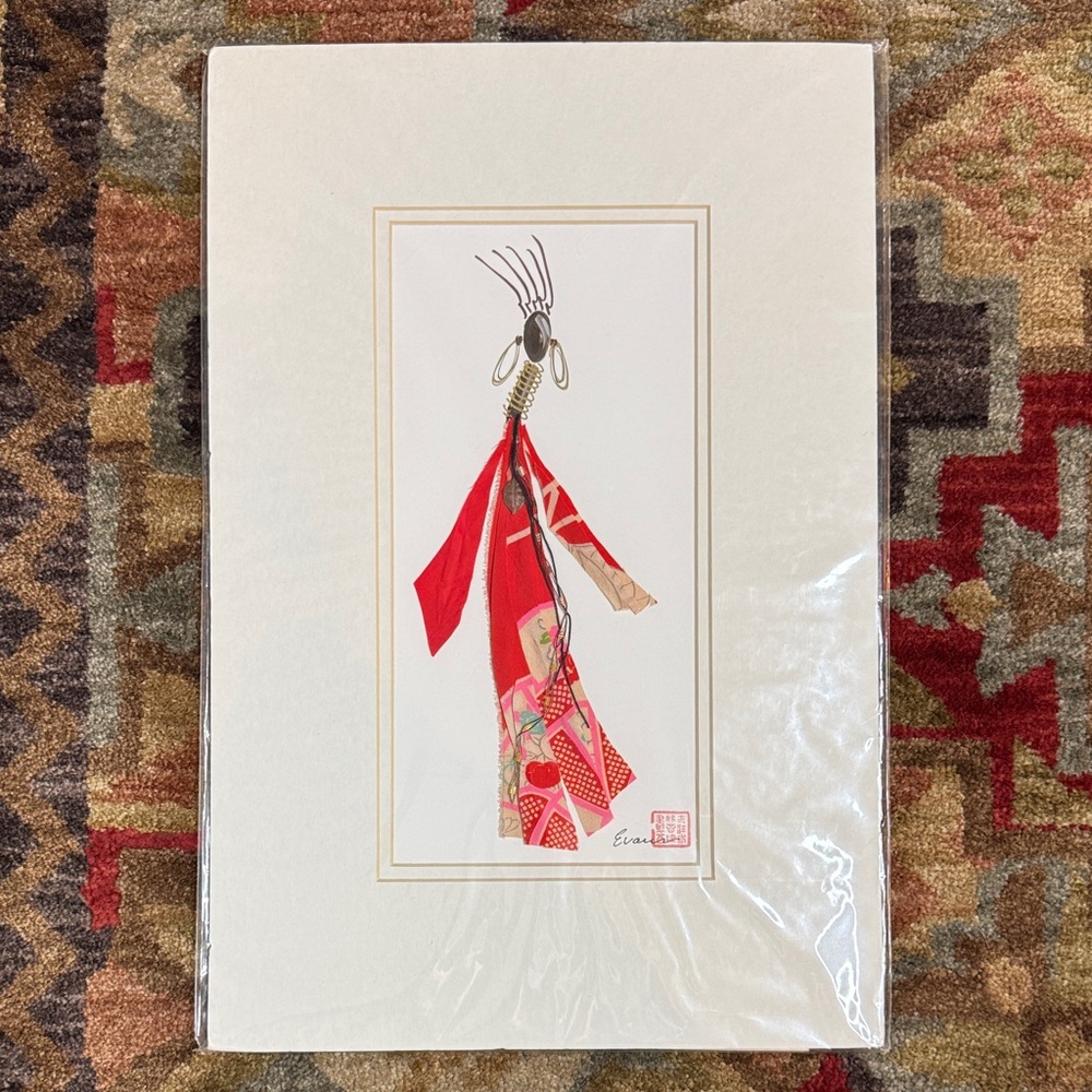 SHELLEY RAPP EVANS SPIRIT KEEPERS MATTED MIXED MEDIA ART SEALED 2004 ORIGINALS - Picture 3 of 13